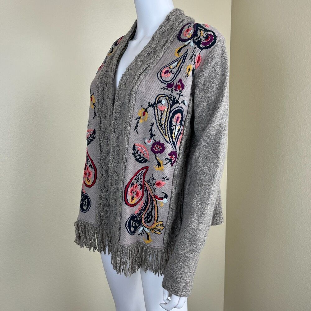 Sleeping On Snow Women Size M Folklore Embroidered Cardigan Paisley Sweater Boho - Picture 15 of 15
